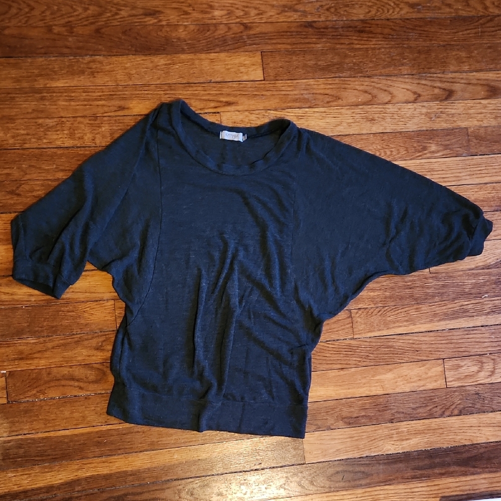 Charcoal Gray Dolman Sleeve Top